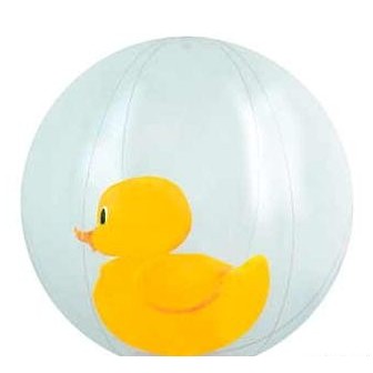 16" Inflatable Clear Beach w/ Duck Insert©