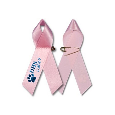 Custom Printed Awareness Ribbons Sewn w/Pin