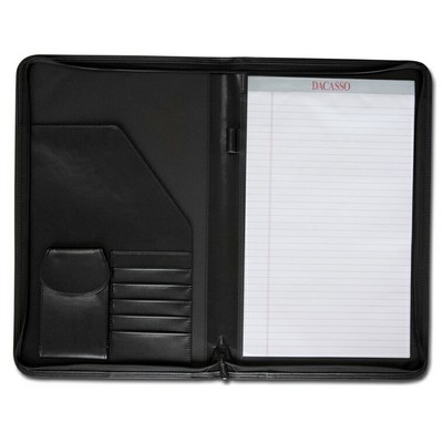 Deluxe Black Legal Size Zip Around Portfolio