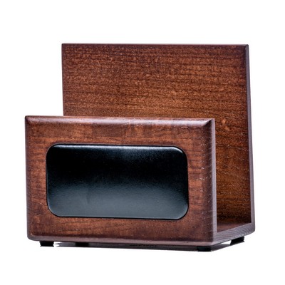 Walnut Wood & Leather Letter Holder