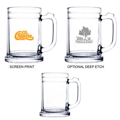 16 Oz. Glass Beer Mug (Screen Printed)