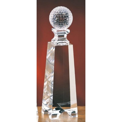 Golf Gate Tower Optic Crystal Award (2½"x9")