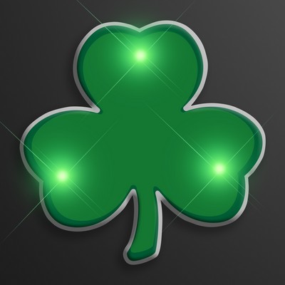 Blinky Green Shamrock Body Light Pin - BLANK