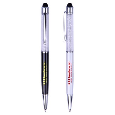 Gem Stone Ballpoint Pen With Stylus