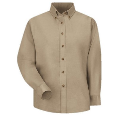 Red Kap™ Women's Long Sleeve Poplin Dress Shirt - Khaki Tan