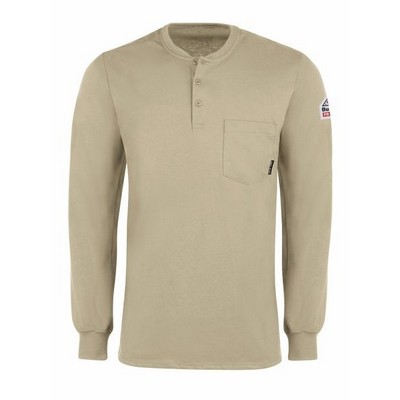 Bulwark™ Men's Long Sleeve Tagless Henley Shirt - Khaki Tan