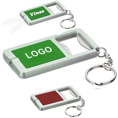 Bottle Opener Keychain W/ LED Flash Light