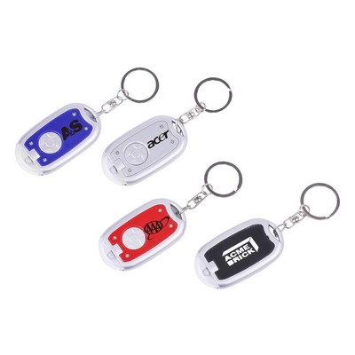 Oval Single LED Flashlight w/Split Key Ring