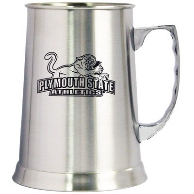 14 Oz. Double Wall Stainless Steel Barrel Beer Mug w/ Finger Grip Handle