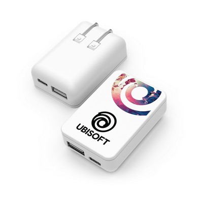 PowerUSB: Dual port travel plug