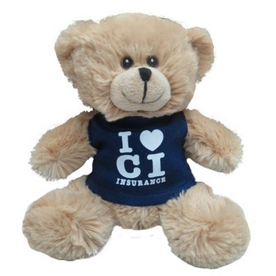 7" Bailey Tan Bear Stuffed Animal w/ T-shirt (7")