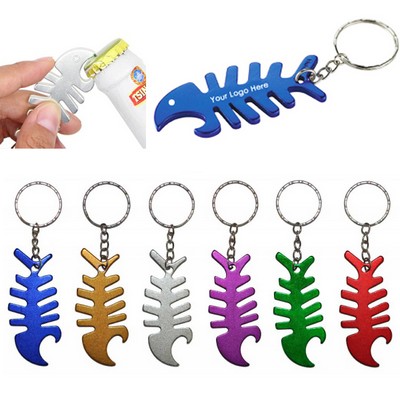 Fish Bone Bottle Opener Keychain