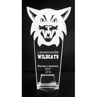 VALUE LINE! Acrylic Engraved Award - 8" Tall - Wildcat or Bobcat