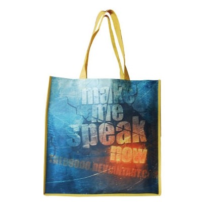 P.E.T. 90 GSM Non-Woven Sublimated Tote Bag Edge to Edge Coverage (13"x13"x5")