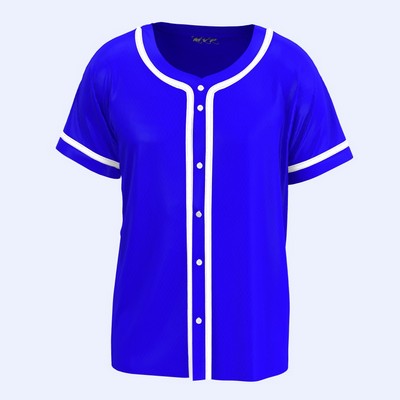 Full Button Baseball Jersey with Piping