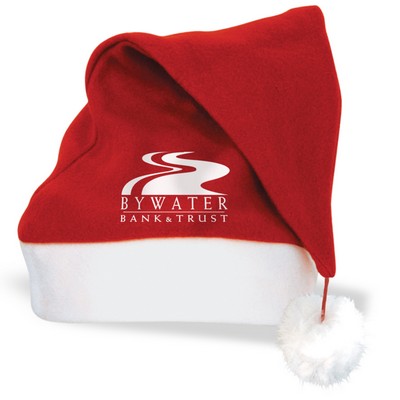 Plush Santa Hat w/ Custom Direct Screen Printed Imprint