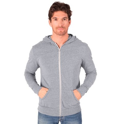 Adult Triblend Contrast Zip Front Hoodie