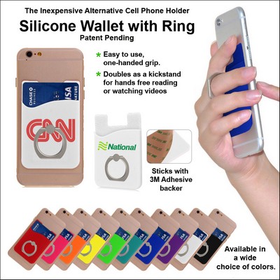 White Silicone Wallet w/Ring