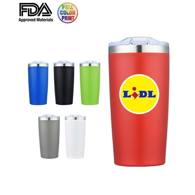 20oz Double Wall Stainless Steel Tumbler Vacuum Insulated. powder coated. - Full Color