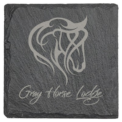 4" Square Laserable Slate Coaster