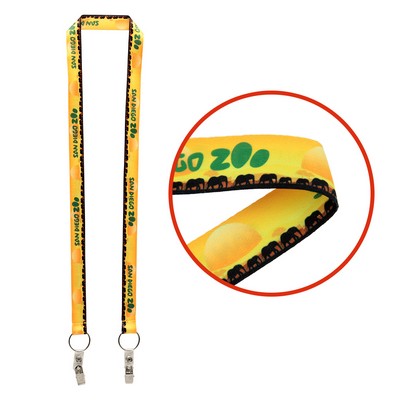 3/4" Dual LA-214 Attachment Sublimation Lanyard (Factory Direct - 10-12 Weeks Ocean)