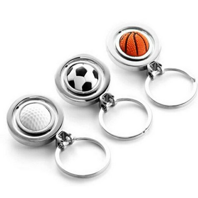 Sport style ball keychain rotate golf basketball football baseball key chain