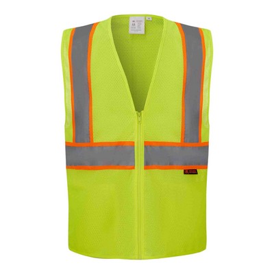 3C Products ANSI Class 2 Green Vest w/Pockets