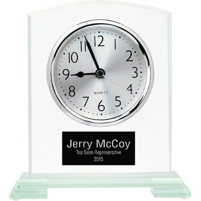 6 1/2" Square Arch Glass Clock