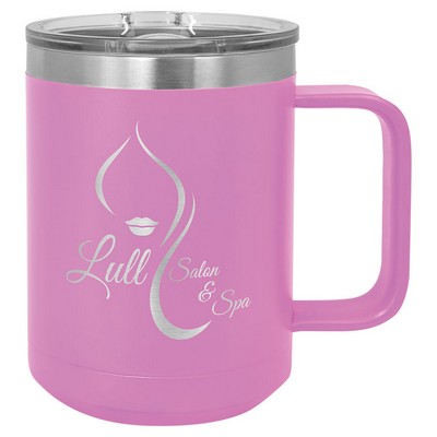 15 Oz. Stainless Steel Coffee Mug - Light Purple