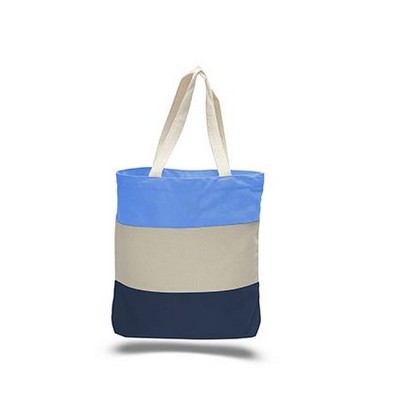 Q-Tees® Canvas Tri-Color Tote Bag