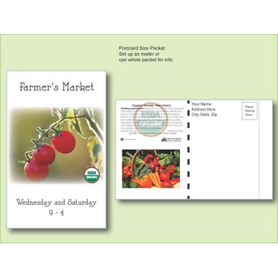 Organic 'Red Cherry' Tomato Seed Packet -Postcard Mailer Size (4" x 6.5")