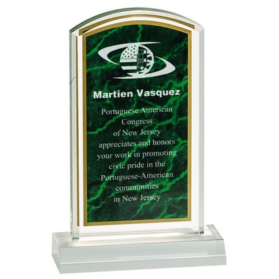 Green Marbleized Acrylic Award with 5" Base (4" x 7")