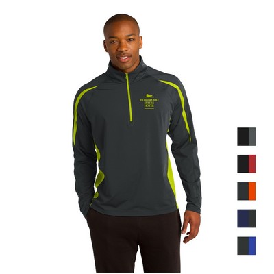 Sport-Tek® Sport-Wick® Stretch 1/2-Zip Colorblock Pullover