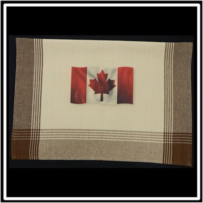 Brown/Tea Dyed Plaid Kitchen Towel with Custom Print