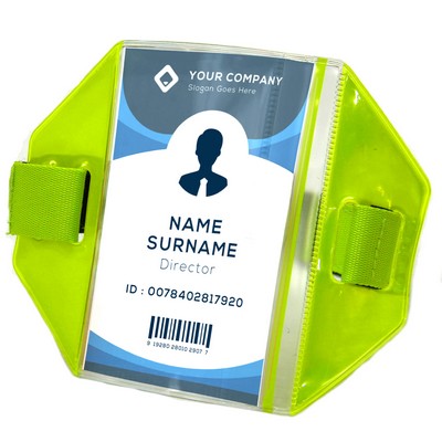 Armband ID Badge Holder - Lime Yellow