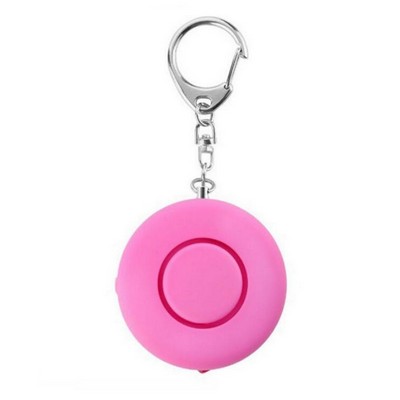 Round Safety Alarm LED Keychain