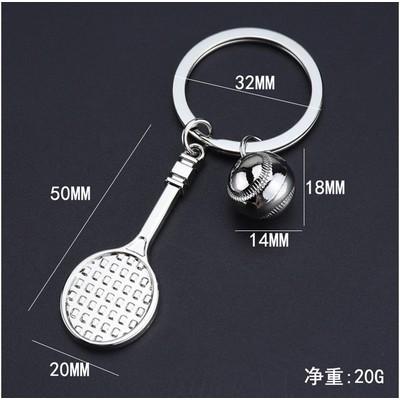 Metal Tennis Set Keychain