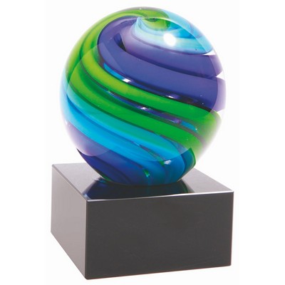 5" Two-Tone Blue & Green Sphere Award