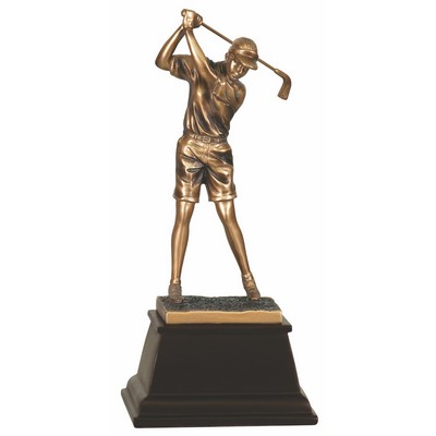 9 1/2" Bronze Female Golf Resin Award