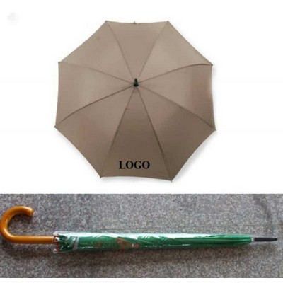 27''auto Open Wooden Hook Handle Umbrella