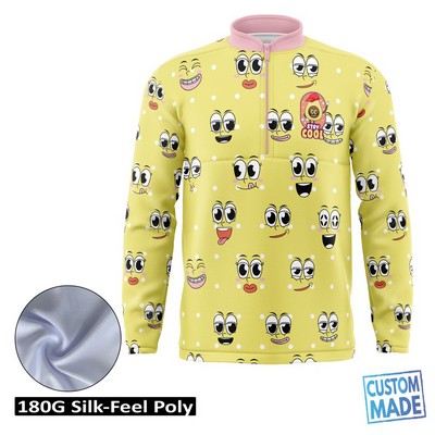 Unisex and Kids' Full Sublimation 180G Silk-Feel Quarter Zip Pullover