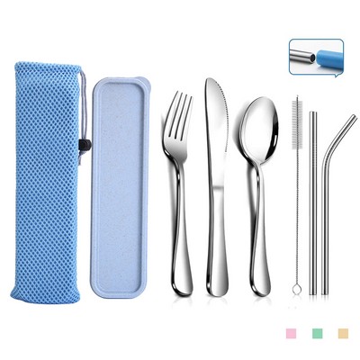 6Pcs Stainless Steel Portable Tableware