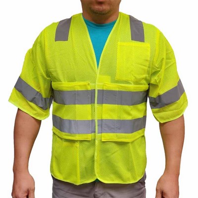 SV7350 Class 3 Safety Vest With " X " Reflective Stripe On Back