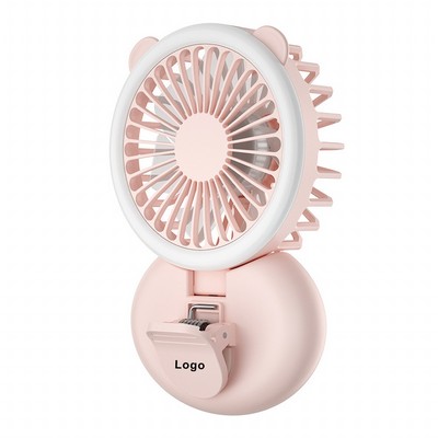 Handheld Mini Fan with Selfie Ring Light