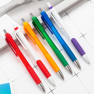 Clear Business Plastic Ballpoint Pen with Coustom Logo