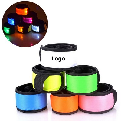 LED Light Up Band Slap Bracelets Night Safety Wrist Band for Cycling Walking Running Concert