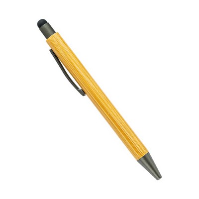 2-in-1 Eco-friendly Bamboo Pen with Stylus