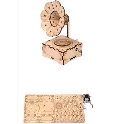 Self-assembly Puzzle Toys DIY Wooden Hand Cranking Music Box Wood Craft