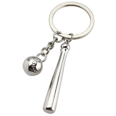 Metal Baseball Set Keychain