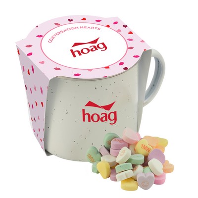 Promo Revolution - 16 Oz. Specked Camping Mug Gift Set w/Conversation Hearts